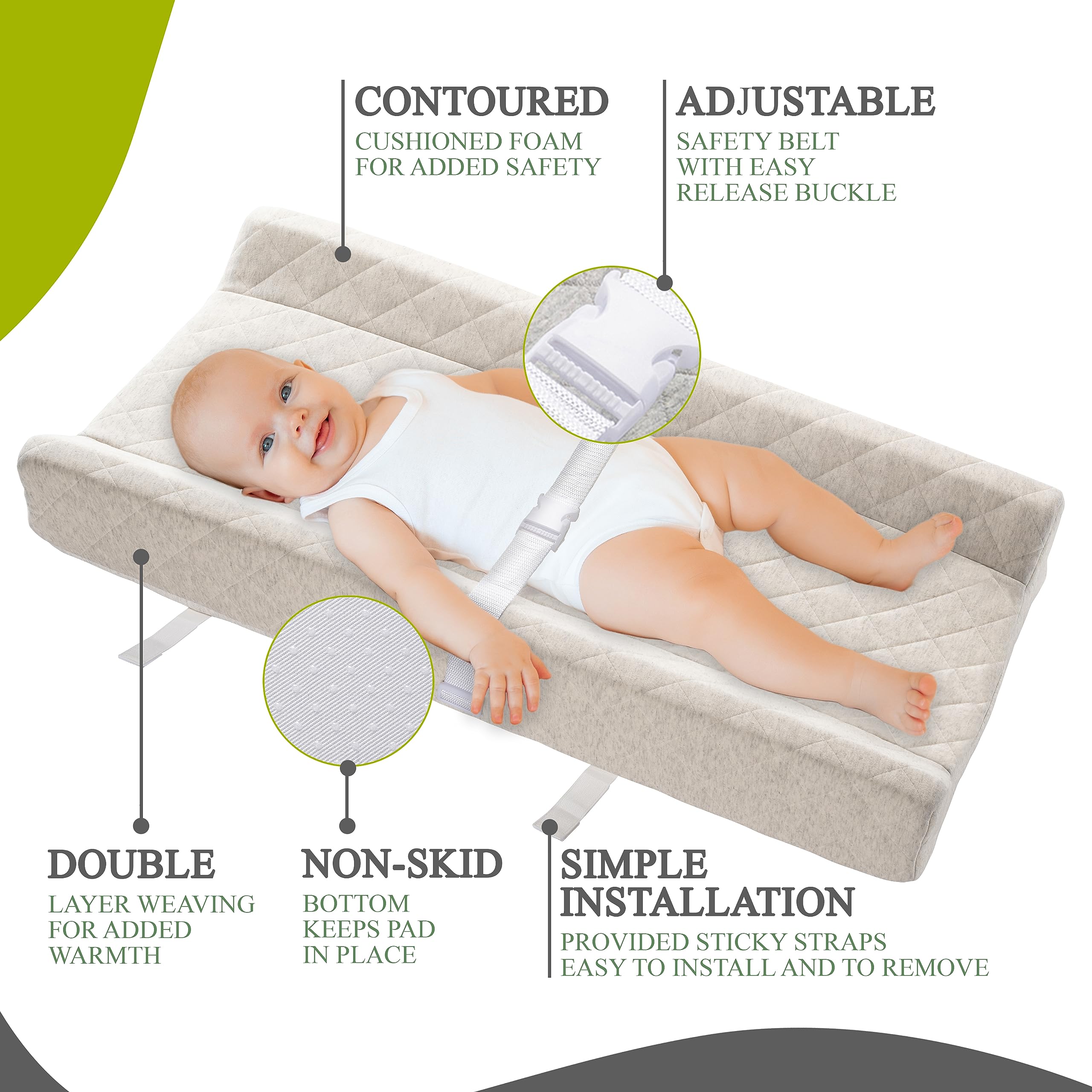 Cotton-Covered Contoured Changing Pad