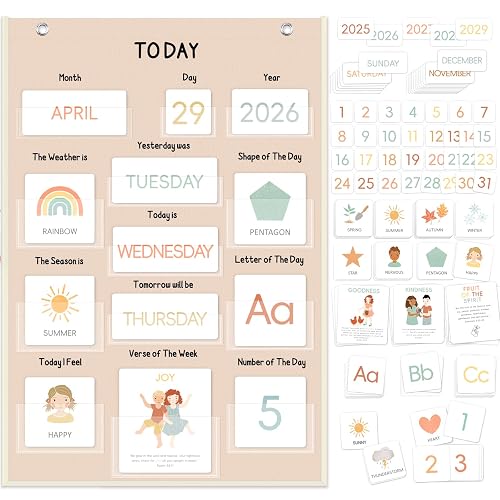 ALSLEA Calendar & Weather Pocket Chart